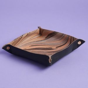 Tribe Alive Leather Marbled Valet Tray